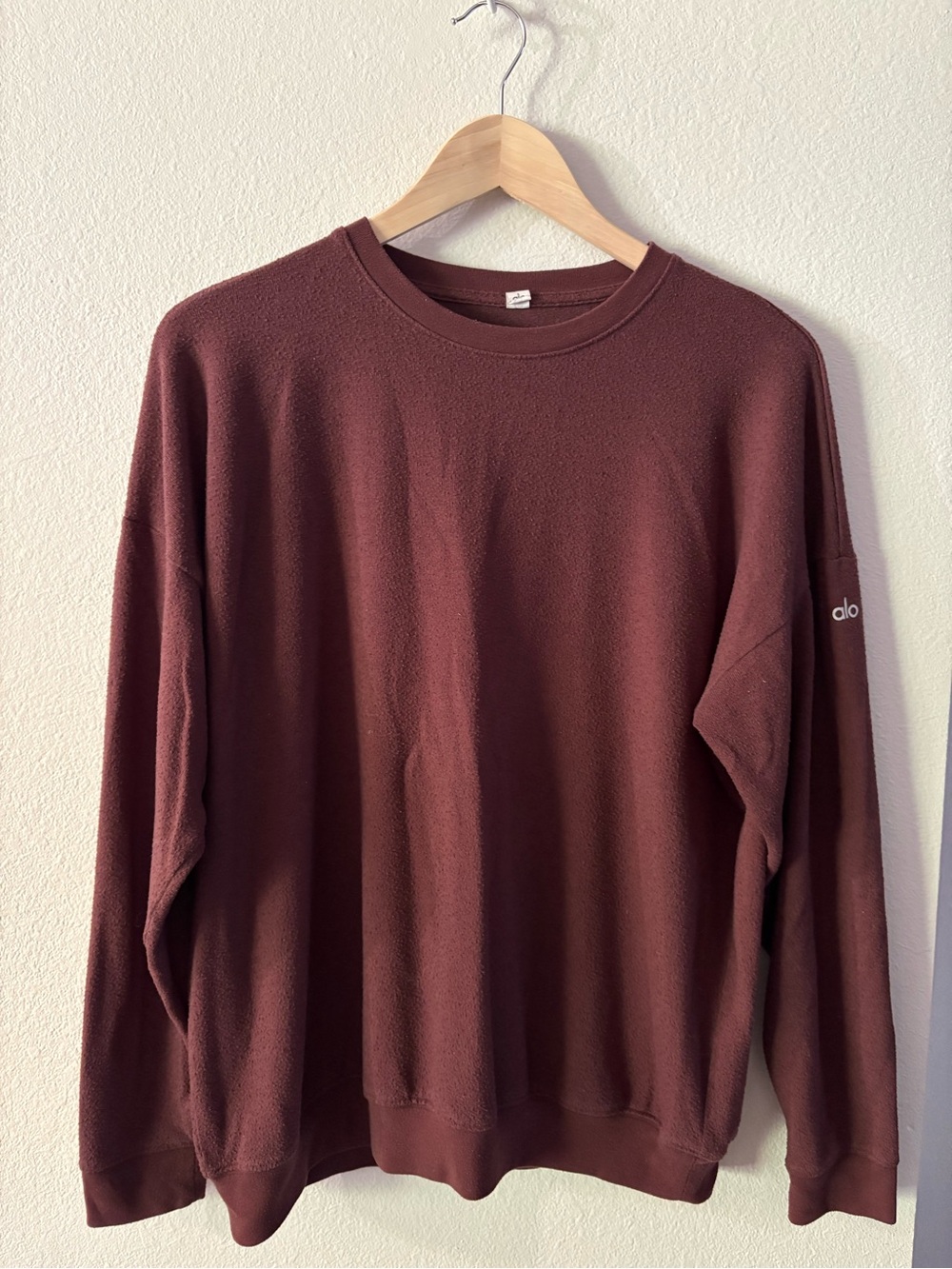 ALO Yoga Soho Crewneck Sweatshirt - Burgundy M Gorpcore Athleisure